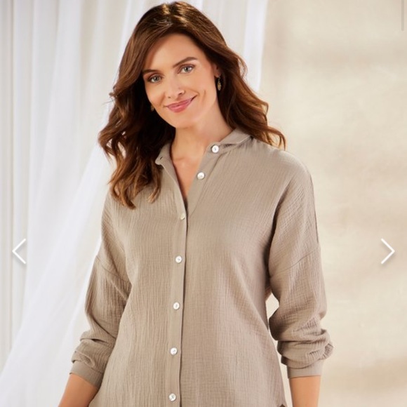 Soft Surroundings Tops Soft Surroundings Gauze Shirt Poshmark